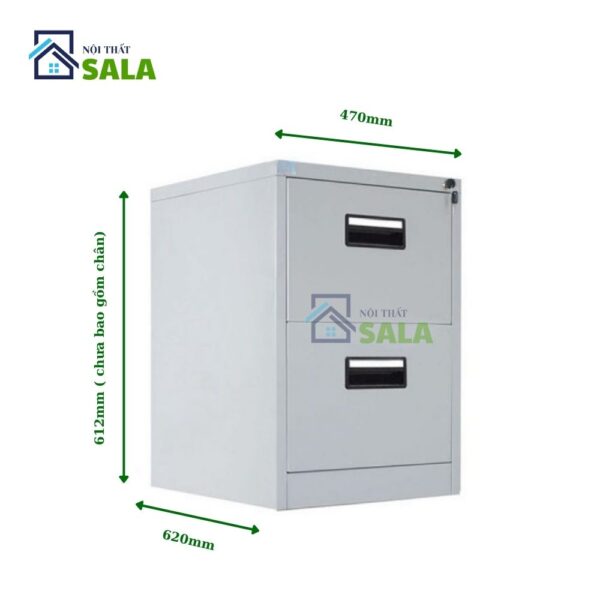 Tủ hộc kéo sắt 2 ngăn