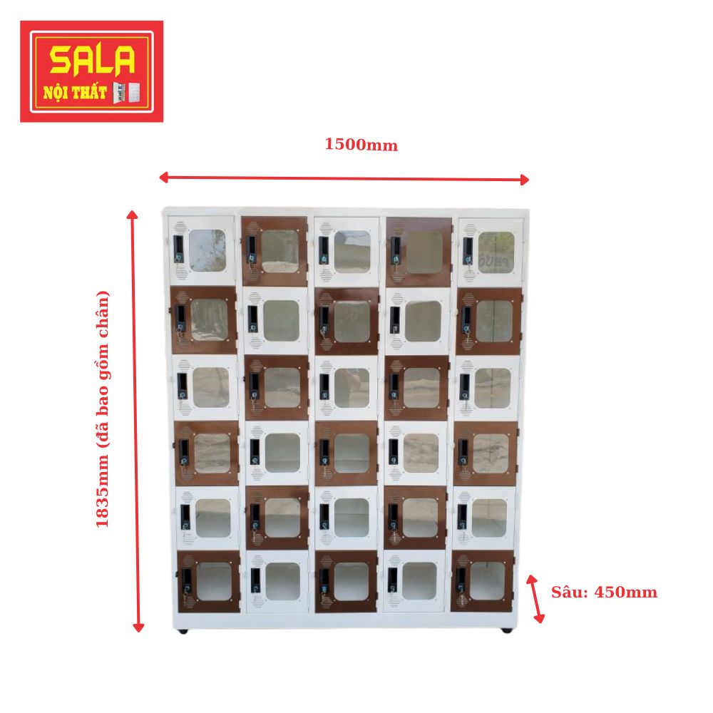 TỦ SẮT LOCKER 30 NGĂN MICA