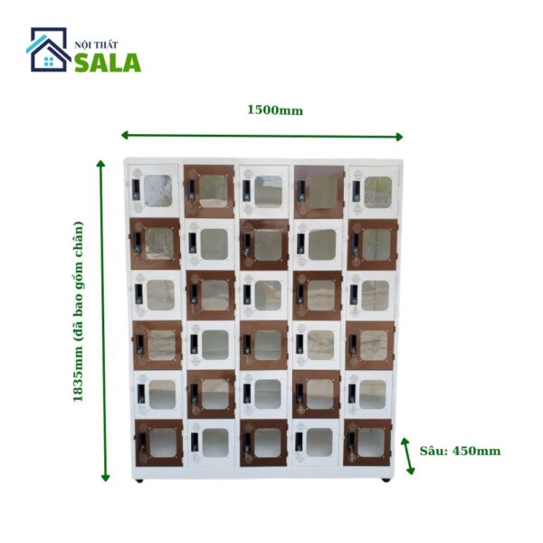TỦ SẮT LOCKER 30 NGĂN MICA