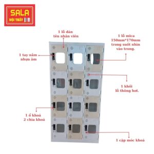 TỦ SẮT LOCKER 12 NGĂN MICA
