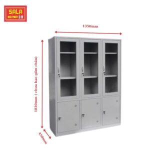 TỦ SẮT HỒ SƠ 3 CÁNH KÍNH, 3 CÁNH TÔN