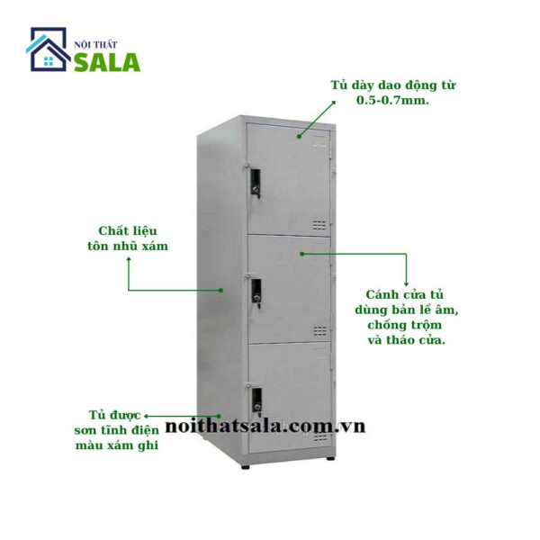 TỦ LOCKER SẮT 3 NGĂN