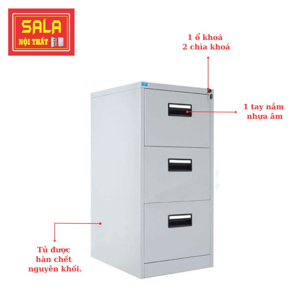 TỦ HỘC KÉO SẮT 3 NGĂN