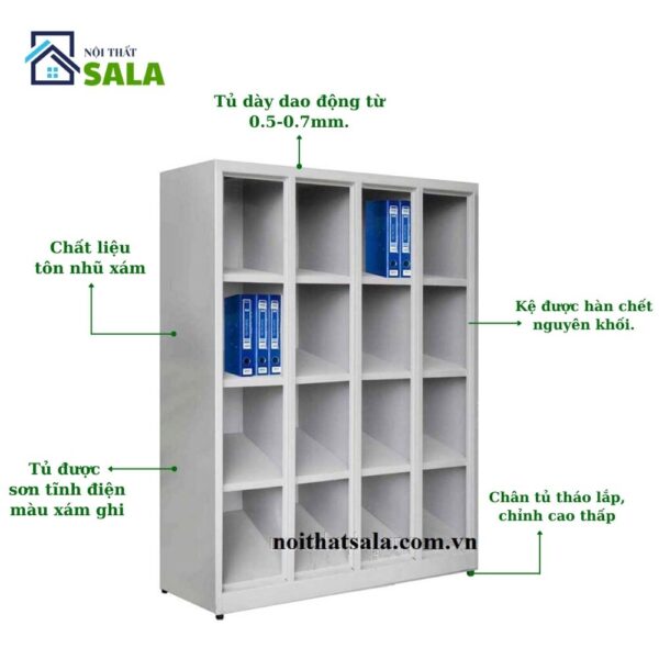 Kệ sắt đựng hồ sơ văn phòng 16 ô