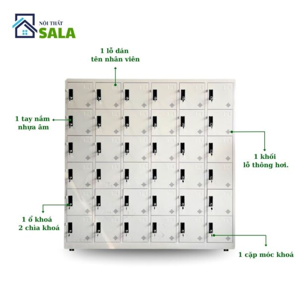 Tủ Locker sắt 36 ngăn