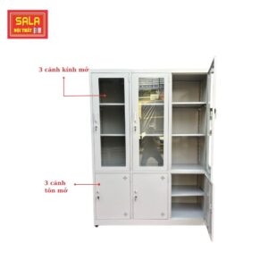 TỦ SẮT HỒ SƠ 3 CÁNH KÍNH, 3 CÁNH TÔN