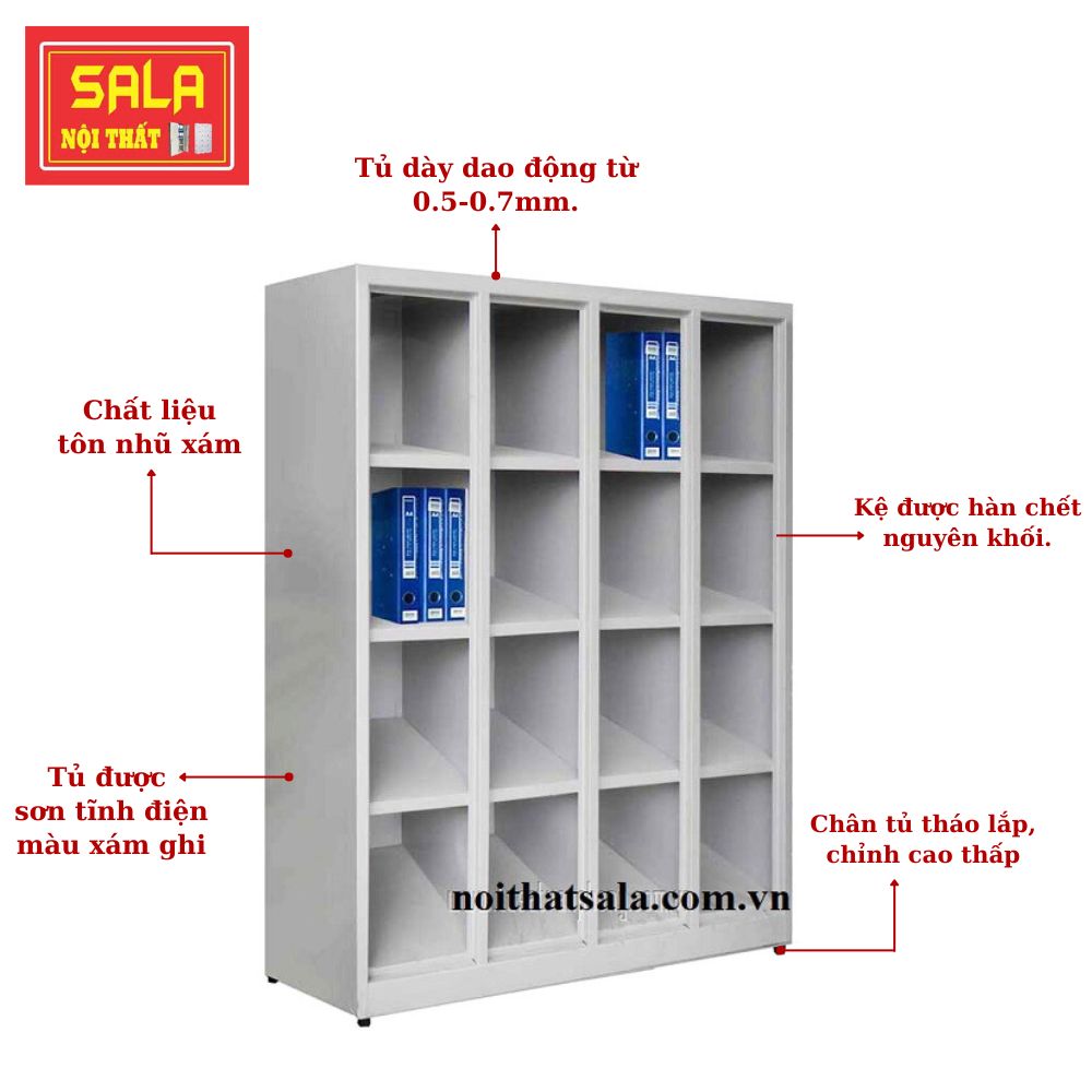 KỆ SẮT ĐỰNG HỒ SƠ VĂN PHÒNG 16 Ô