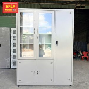 TỦ SẮT HỒ SƠ 2 CÁNH KÍNH MỞ, 3 CÁNH TÔN MỞ