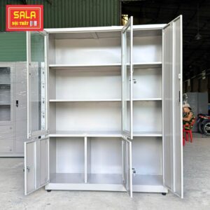 TỦ SẮT HỒ SƠ 2 CÁNH KÍNH MỞ, 3 CÁNH TÔN MỞ