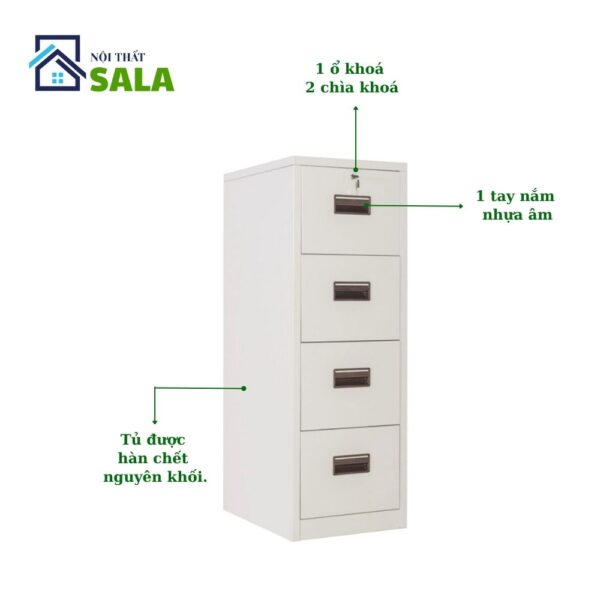 Tủ hộc kéo sắt 4 ngăn