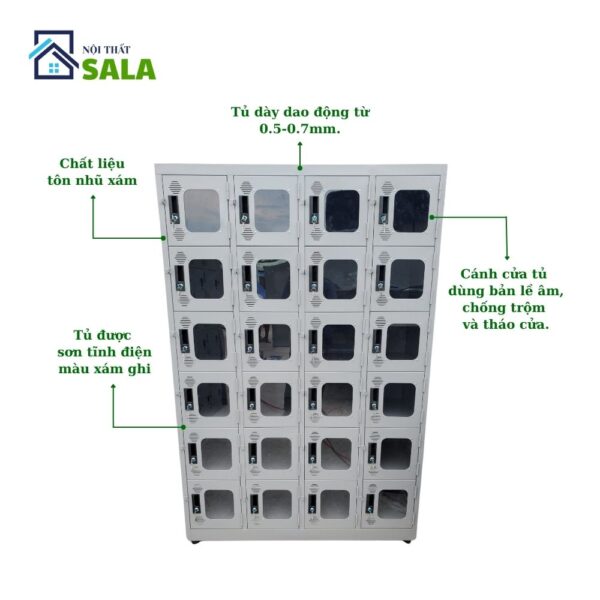 TỦ LOCKER SẮT 24 NGĂN MICA