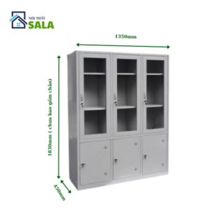 TỦ SẮT HỒ SƠ 3 CÁNH KÍNH, 3 CÁNH TÔN