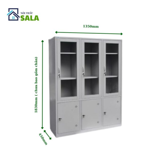 TỦ SẮT HỒ SƠ 3 CÁNH KÍNH, 3 CÁNH TÔN