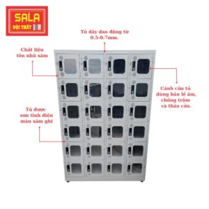 TỦ LOCKER SẮT 24 NGĂN MICA