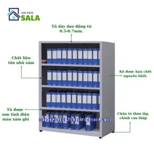 Kệ sắt đựng hồ sơ văn phòng 4 tầng