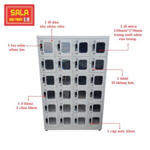 TỦ LOCKER SẮT 24 NGĂN MICA