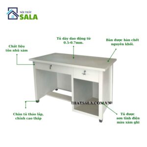 BÀN SẮT 2 HỘC KÉO 1 Ô TRỐNG