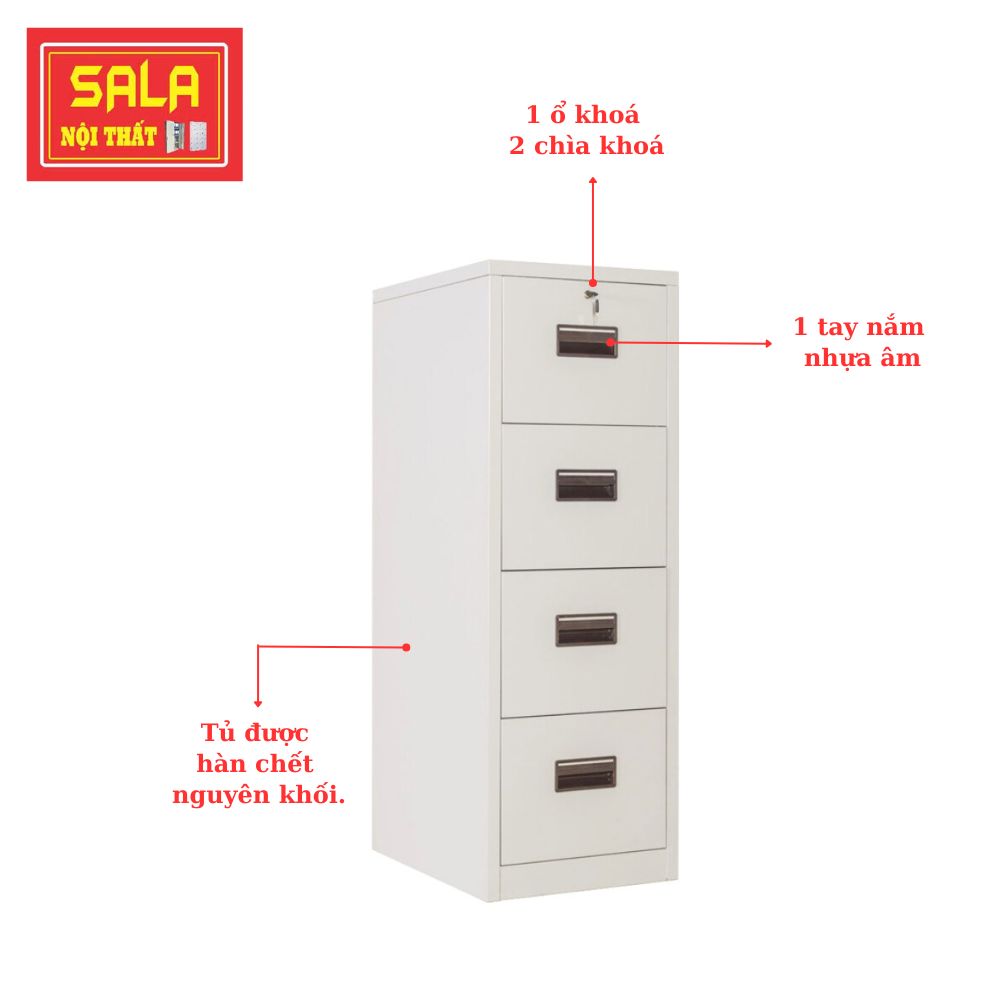Tủ Hộc Kéo Sắt 4 Ngăn