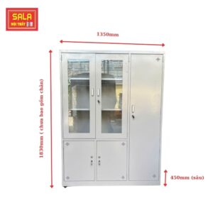TỦ SẮT HỒ SƠ 2 CÁNH KÍNH MỞ, 3 CÁNH TÔN MỞ