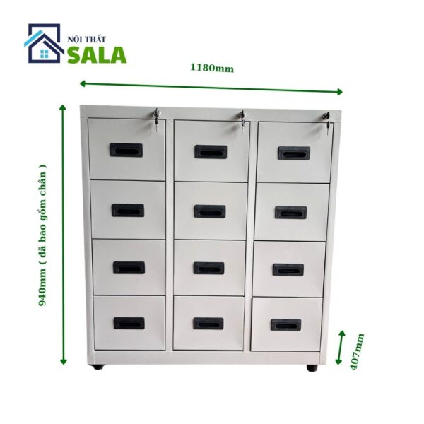 Tủ hộc kéo sắt 12 ngăn