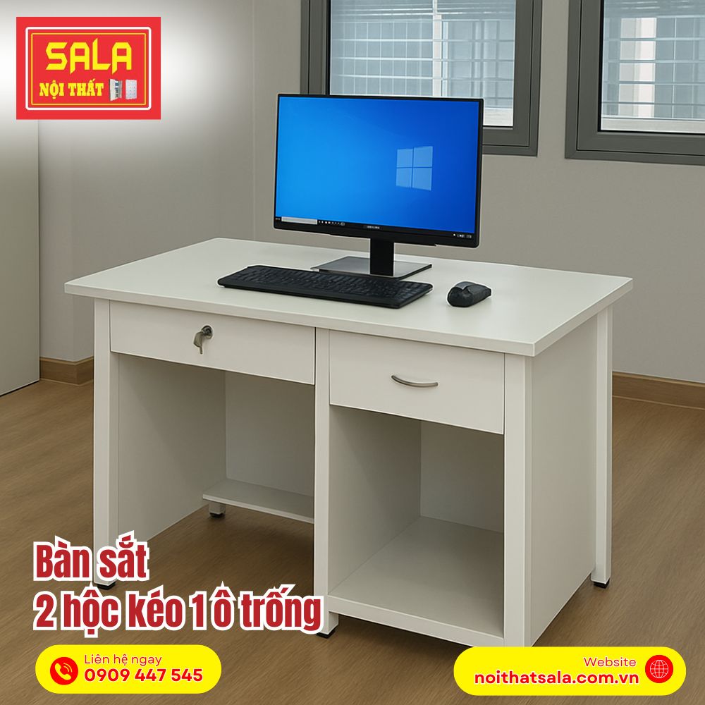 BÀN SẮT 2 HỘC KÉO 1 Ô TRỐNG