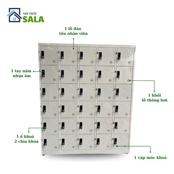 Tủ Locker sắt 30 ngăn