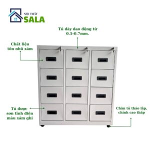 Tủ hộc kéo sắt 12 ngăn
