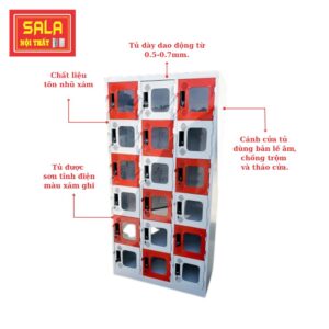 TỦ LOCKER SẮT 18 NGĂN MICA