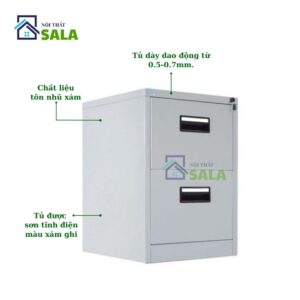 Tủ hộc kéo sắt 2 ngăn