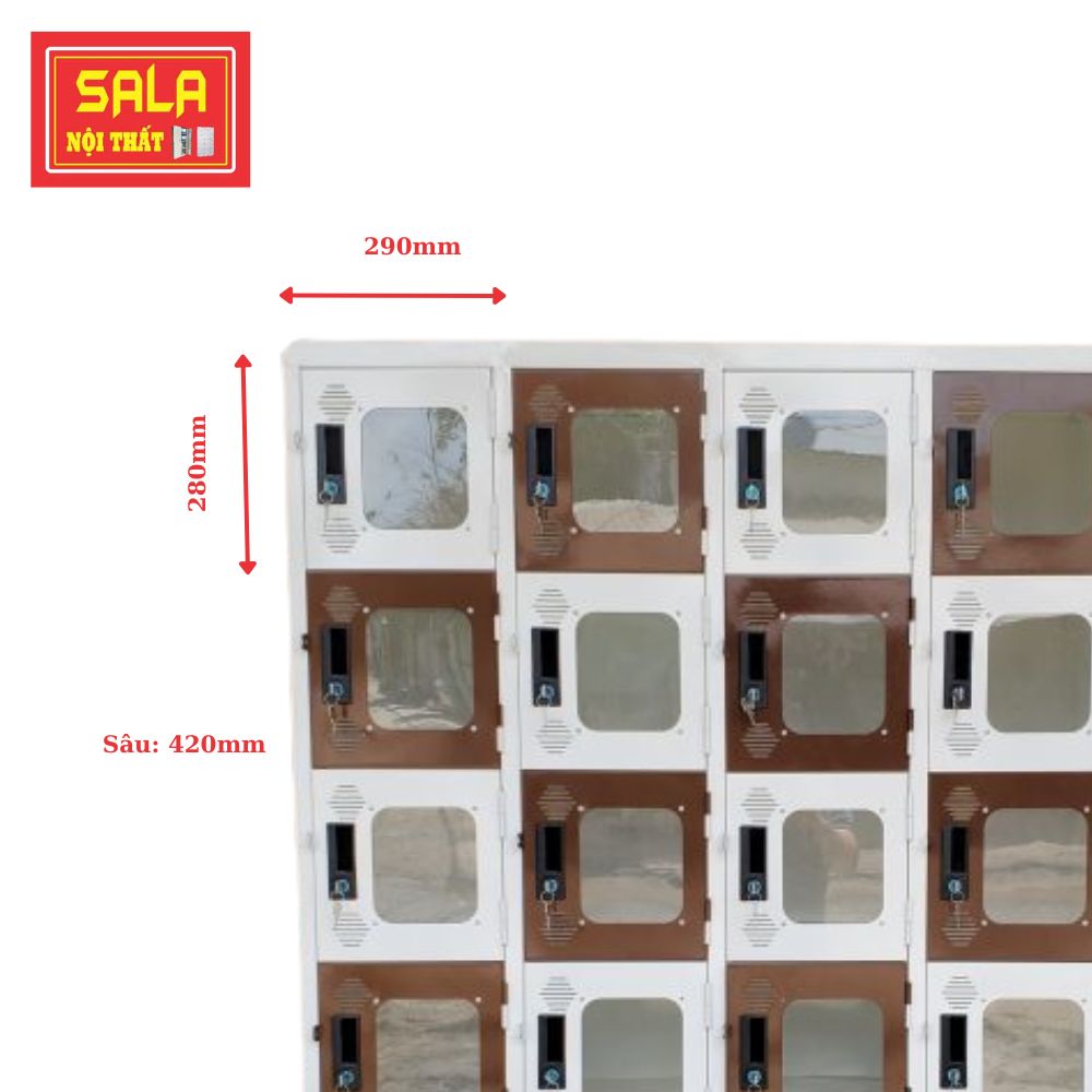 TỦ SẮT LOCKER 30 NGĂN MICA