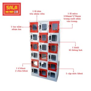 TỦ LOCKER SẮT 18 NGĂN MICA