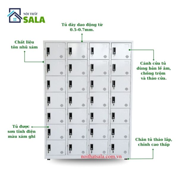 Tủ Locker sắt 28 ngăn