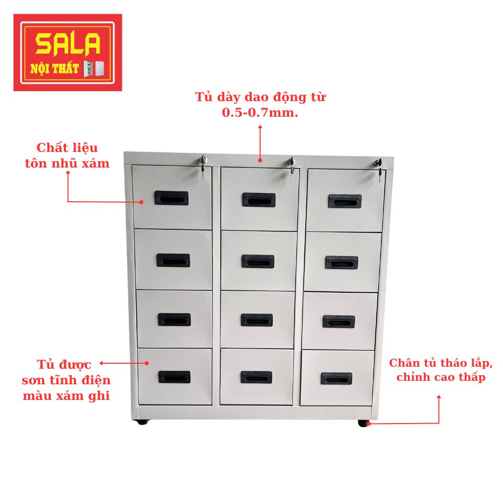 TỦ HỘC KÉO SẮT 12 NGĂN