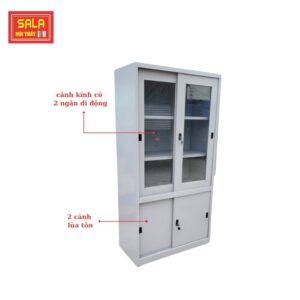 TỦ SẮT HỒ SƠ 2 CÁNH LÙA KÍNH 2 CÁNH LÙA TÔN