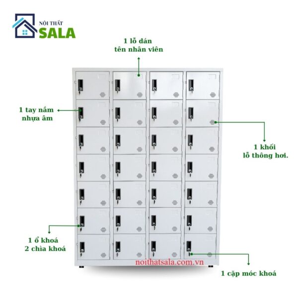 Tủ Locker sắt 28 ngăn