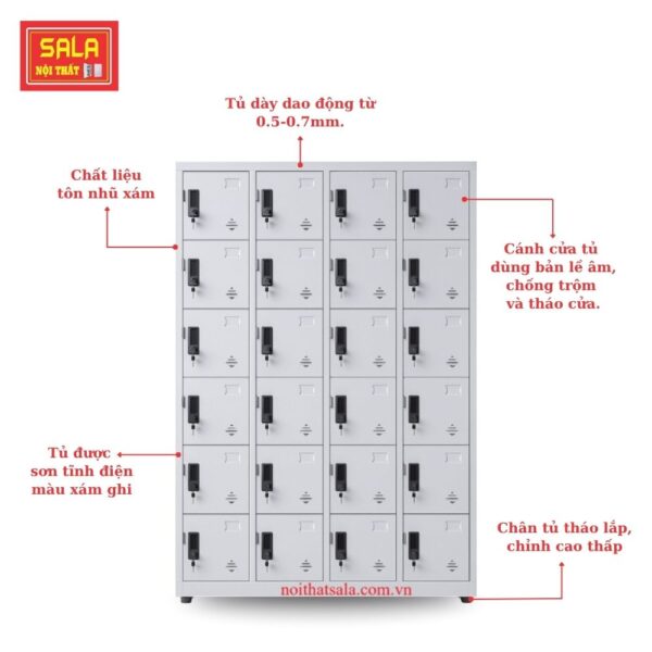 TỦ LOCKER SẮT 24 NGĂN