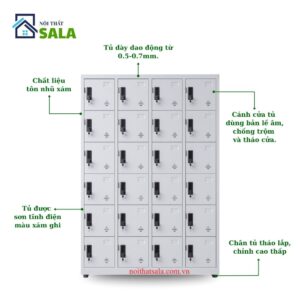Tủ sắt locker 28 ngăn