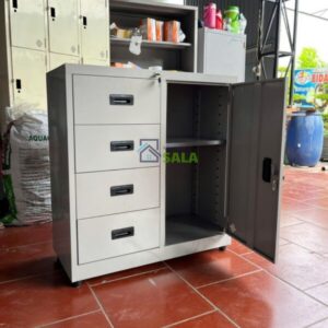 TỦ HỘC KÉO SẮT 4 NGĂN, 1 CÁNH MỞ