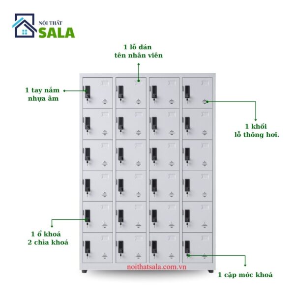 Tủ sắt locker 28 ngăn