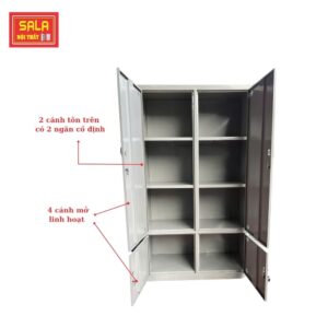 TỦ SẮT HỒ SƠ 4 CÁNH TÔN MỞ