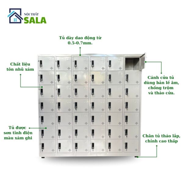 Tủ Locker sắt 42 ngăn