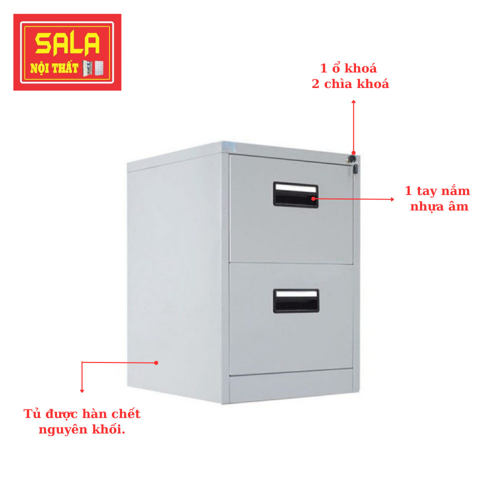 TỦ HỘC KÉO SẮT 2 NGĂN