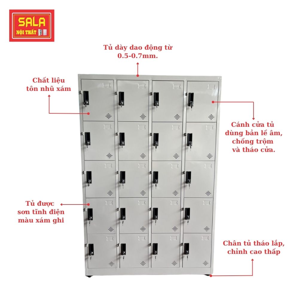 TỦ LOCKER SẮT 20 NGĂN