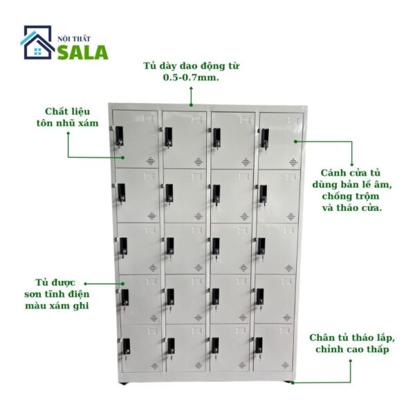 Tủ Locker sắt 20 ngăn