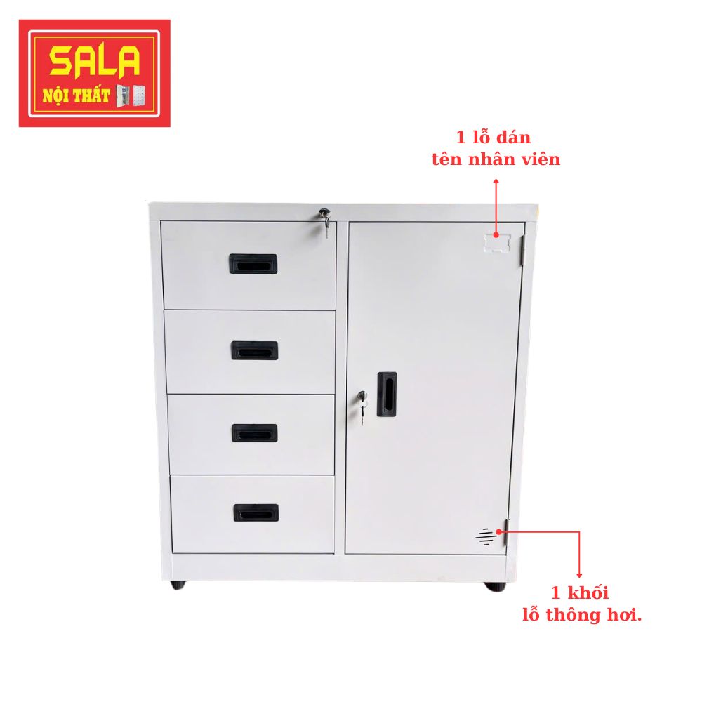 TỦ HỘC KÉO SẮT 4  NGĂN, 1 CÁNH MỞ