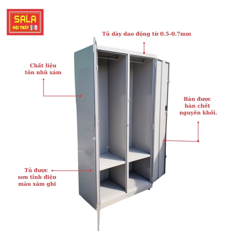 TỦ SẮT HỒ SƠ 2 CÁNH TÔN MỞ