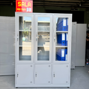 TỦ SẮT HỒ SƠ 3 CÁNH KÍNH, 3 CÁNH TÔN