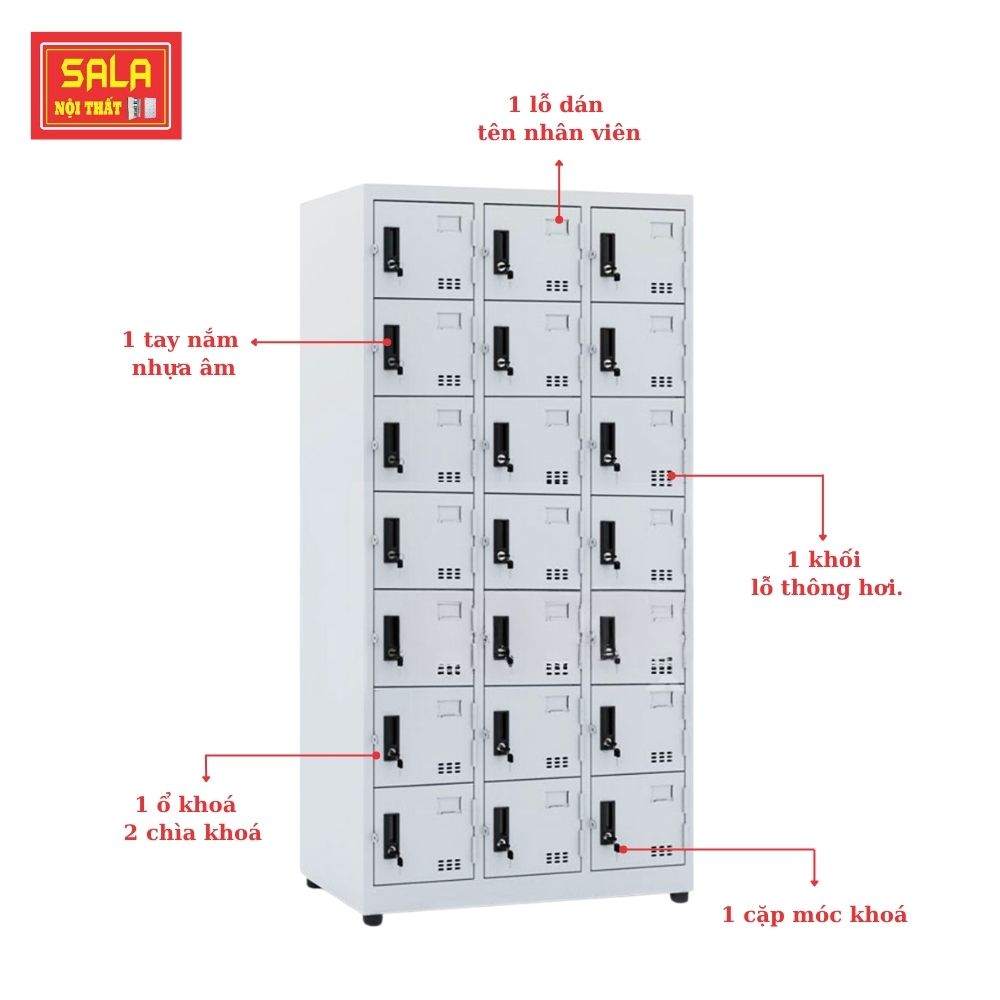 TỦ LOCKER SẮT 21 NGĂN