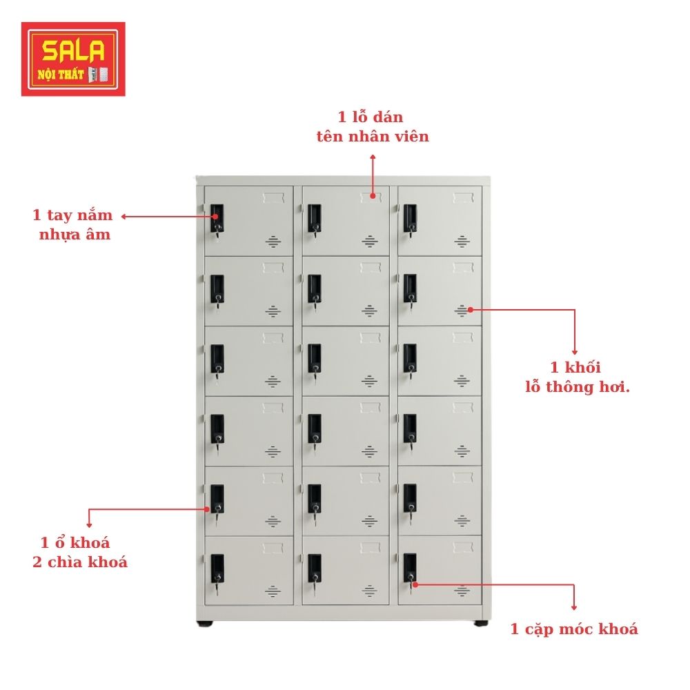 TỦ LOCKER SẮT 18 NGĂN