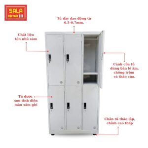 TỦ LOCKER SẮT 6 NGĂN